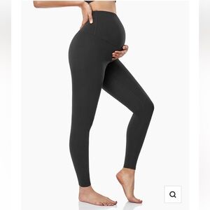 HOFISH Black maternity leggings belly support small S